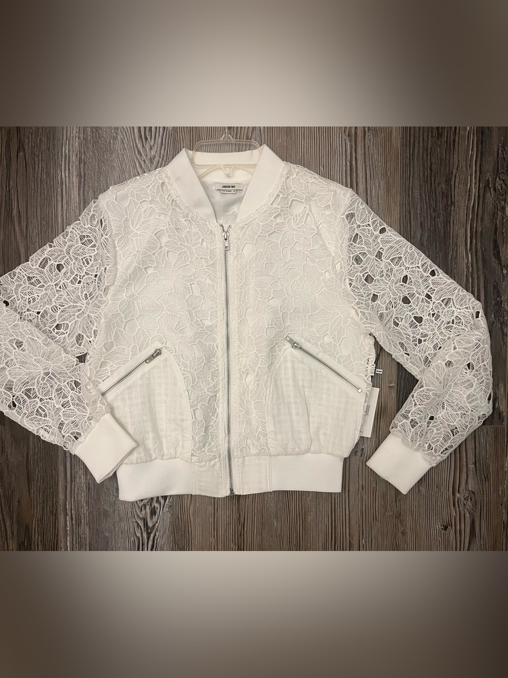 Jason Wu White Lace Bomber Jacket